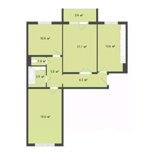 3-к квартира, строящийся дом, 77м2, 10/10 этаж
