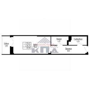 1-к квартира, вторичка, 38м2, 15/16 этаж