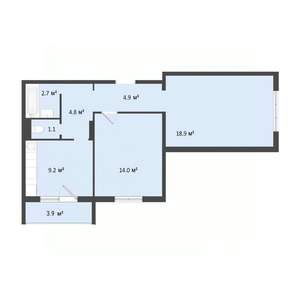 2-к квартира, вторичка, 56м2, 2/10 этаж