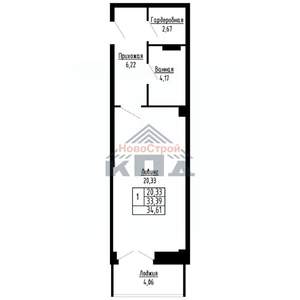 1-к квартира, вторичка, 35м2, 15/16 этаж