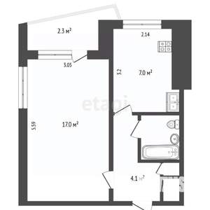 1-к квартира, вторичка, 31м2, 5/14 этаж