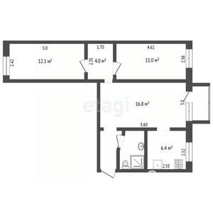 3-к квартира, вторичка, 56м2, 3/5 этаж