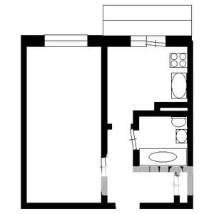 1-к квартира, вторичка, 37м2, 1/5 этаж