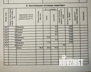 2-к квартира, вторичка, 44м2, 5/5 этаж