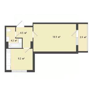 1-к квартира, строящийся дом, 37м2, 9/10 этаж