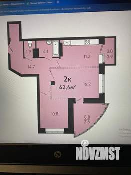 2-к квартира, сданный дом, 62м2, 15/17 этаж