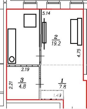 1-к квартира, вторичка, 32м2, 14/15 этаж