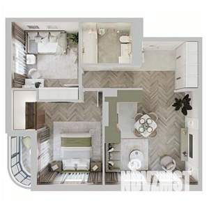 2-к квартира, строящийся дом, 66м2, 2/13 этаж