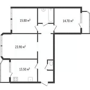3-к квартира, вторичка, 86м2, 1/10 этаж