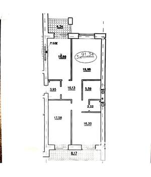 3-к квартира, вторичка, 91м2, 6/12 этаж