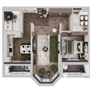 2-к квартира, строящийся дом, 66м2, 4/12 этаж