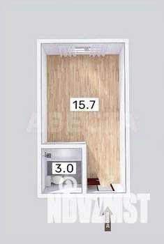 Студия квартира, вторичка, 19м2, 3/5 этаж