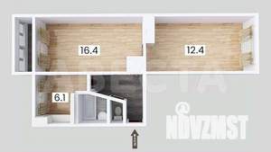 2-к квартира, вторичка, 44м2, 5/5 этаж
