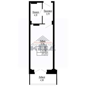 1-к квартира, вторичка, 27м2, 13/16 этаж