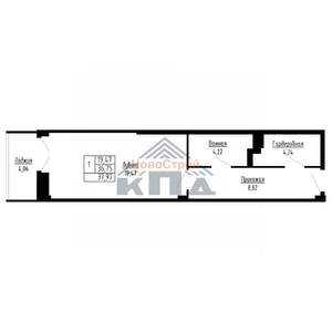 1-к квартира, вторичка, 38м2, 13/16 этаж