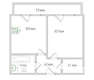 1-к квартира, вторичка, 35м2, 11/20 этаж