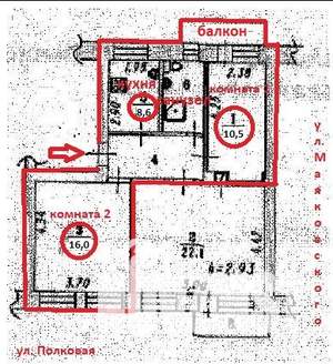 3-к квартира, вторичка, 64м2, 4/4 этаж