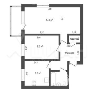 2-к квартира, вторичка, 42м2, 3/5 этаж