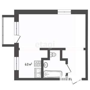 1-к квартира, вторичка, 31м2, 2/5 этаж