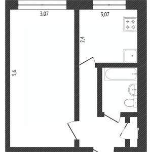 1-к квартира, вторичка, 34м2, 5/5 этаж