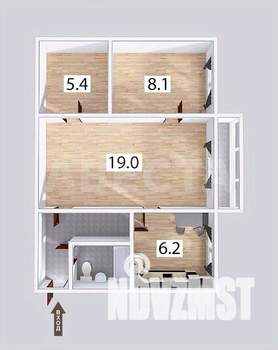 2-к квартира, вторичка, 45м2, 5/5 этаж
