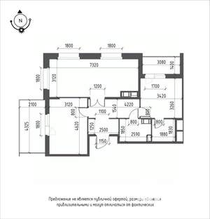 2-к квартира, вторичка, 70м2, 10/12 этаж