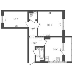2-к квартира, вторичка, 75м2, 8/10 этаж