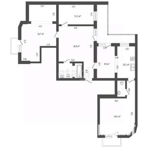 4-к квартира, вторичка, 119м2, 9/9 этаж