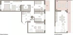 3-к квартира, вторичка, 130м2, 7/7 этаж