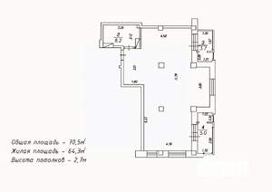 2-к квартира, сданный дом, 70м2, 4/18 этаж