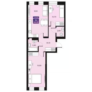 2-к квартира, вторичка, 68м2, 5/9 этаж