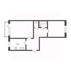 2-к квартира, вторичка, 52м2, 5/5 этаж