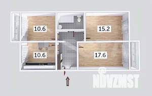 3-к квартира, вторичка, 70м2, 3/5 этаж