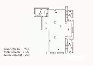2-к квартира, сданный дом, 71м2, 17/18 этаж