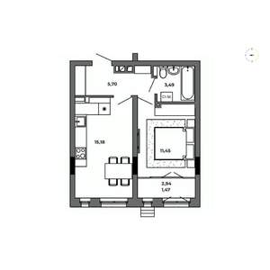 1-к квартира, вторичка, 37м2, 3/8 этаж