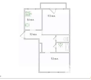 2-к квартира, вторичка, 51м2, 5/5 этаж