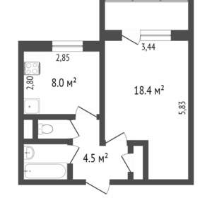 1-к квартира, вторичка, 36м2, 1/5 этаж