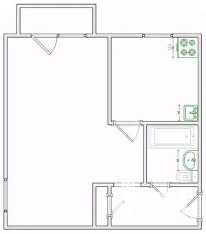 1-к квартира, вторичка, 31м2, 4/5 этаж
