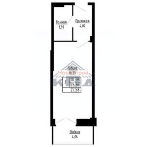 1-к квартира, вторичка, 28м2, 11/16 этаж