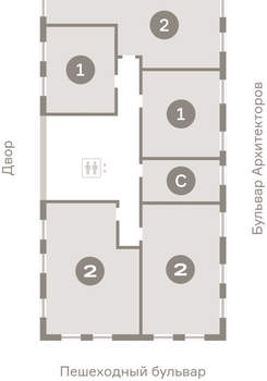1-к квартира, вторичка, 42м2, 7/14 этаж