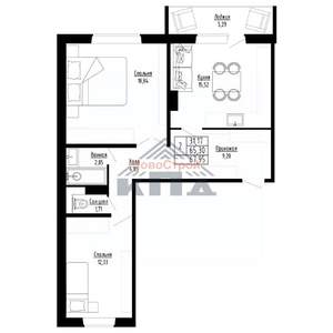 2-к квартира, строящийся дом, 68м2, 4/8 этаж
