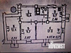 3-к квартира, вторичка, 60м2, 2/2 этаж