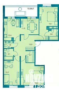 4-к квартира, вторичка, 112м2, 9/9 этаж