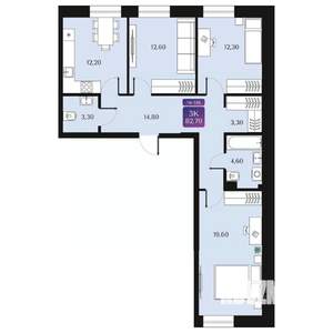 3-к квартира, вторичка, 83м2, 7/9 этаж