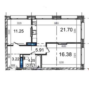 2-к квартира, вторичка, 63м2, 4/17 этаж