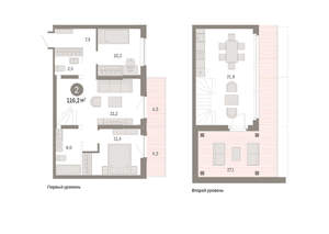 2-к квартира, вторичка, 116м2, 8/9 этаж