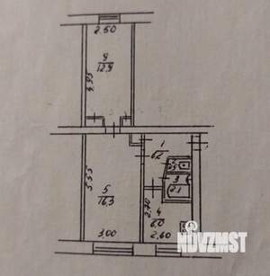 2-к квартира, вторичка, 46м2, 1/5 этаж