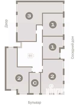3-к квартира, вторичка, 92м2, 3/16 этаж