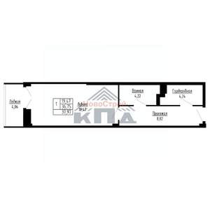 1-к квартира, вторичка, 38м2, 6/16 этаж