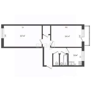 2-к квартира, вторичка, 45м2, 4/5 этаж